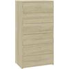vidaXL Credenza con 6 Cassetti Minimalista Robusta Elegante Madia Armadietto Cassettiera Arredo Casa Rovere Sonoma 50x34x96 cm in Truciolato
