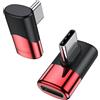MOGOOD Adattatore USB C ad angolo retto di 90 gradi (confezione da 2), connettore USB C maschio a femmina ad angolo retto per Steam Deck, MacBook Pro, iPad Pro, tablet, telefoni, Nintendo Switch