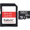 BigBuild Technology eMemoryCards - Scheda di memoria microSDXC ultra veloce da 64 GB, 80 MB/s, per videocamera Sony Handycam HDR-CX405, HDR-PJ410B