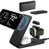 ESR HaloLock 3 in 1 Stazione Ricarica da Viaggio, Caricatore Wireless Magnetico Compatibile con MagSafe, per Apple Watch, iPhone 17/1615/14/13/12, AirPods Pro/3/2, Supporto Regolabile, Nero