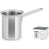 INOXPRAN - Bollilatte INOXMILK, Manico Lungo, in Metallo, Grigio, Dimensioni 7x7x24 cm, Classico e Igienico 100%, Prodotto Originale e Certificato, Lavabile in Lavastoviglie