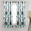 Lush Decor Leah - Coppia di tende a pannello filtranti per la luce, 132 x 160 cm (larghezza x lunghezza), blu - Tende floreali colorate primaverili con fiori ad acquerello, tende corte per camera da