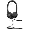 Jabra Evolve2 30 Cuffie On-Ear,Cuffie Stereo con Cancellazione del Rumore, Certificate per Microsoft Teams, con Tecnologia di Chiamata a 2 Microfoni, Cavo USB-C, Nero