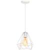 iDEGU Lampada a sospensione industriale vintage 20 cm Lampadario in metallo Paralume a forma di dimante di gabbia a sospensione retrò per camera da letto, caffè, bar, ristorante, cucina, bianco (1