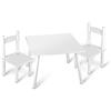 Leomark tavolo e 2 sedie in legno, tavolino set da cameretta per bambini, gioco di gruppo in classe, mobili per bambini, stanza dei bambini mobili alta qualità stabile, colore BIANCO
