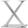 DeeDuud Gambe da tavolo in acciaio inox a forma di X, altezza 72 cm, modello X, struttura in acciaio inox, per tavolo in legno e tavolo in vetro