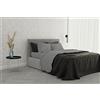 Italian Bed Linen SATIN Completo Letto in Raso Tinta Unita, 100% Cotone, Fumo, 2 POSTI