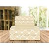 Elegant Comfort Set di biancheria da letto in percalle 1500 fili, morbido motivo Bloomingdale, morbido e resistente alle pieghe e allo sbiadimento (6 pezzi), per regina, lino, color crema