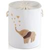 YFNHOME Cesta Portabiancheria 58L - Grande Contenitore Giochi Bambini, Cesto Pieghevole e con Chiusura Coulisse - Design Elefante per Asilo Nido e Camera dei Bambini Sporca Cesta Porta Giochi（Marrone）