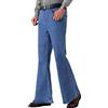 HAORUN Jeans da uomo con fondo a campana anni '60 '70 svasati pantaloni in denim vestibilità regolare, Blu, 46