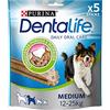 PURINA Dentalife Cane Snack per l'Igiene Orale, Taglia Medium, 6 Confezioni da 5 Sticks Ciascuna, per un Totale di 30 Sticks