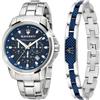 Maserati Successo Orologio Uomo, Cronografo, e Bracciale in Acciaio- R8851121016