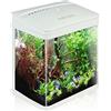 Nobleza - Nano Acquario in vetro per pesci acqua tropicali con illuminazione a Led e filtro inclusa. 7 Litri, color Bianco.