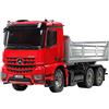 TAMIYA 56361 Mercedes-Benz 1:14 MB Arocs 3348 ribaltabile rosso/argento, kit da assemblare, camion RC, telecomando, camion, giocattoli da costruzione, modellismo, fai da te