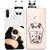Yoedge Cover Huawei P30 Lite con 3D Cartoon Doll,Bianca Custodia Morbido Silicone con Print Panda Pattern Drop Protection Antiurto Bumper Phone Case per Huawei P30 Lite New Edition 6,15,Panda 02