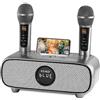 Memows Karaoke Bluetooth con 2 Microfono Wireless, Karaoke Professionale Completo, Sistemi portatili karaoke PA, Karaoke Macchina, Supporto per Cellulare, AUX, USB,TF, Cassa Karaokeper Bambini Picnic