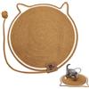 xyuayamz tappeto tiragraffi gatto graffiatoio gatti - scratcher tappetino con palla da graffiare coperta gatta a forma di orecchie protezione antigraffio in cotone e lino d'arredo per case cat, diametro 43 cm