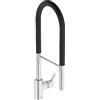 Ideal Standard - Gusto, Miscelatore monocomando professionale per lavello da cucina, Bocca alta tubolare con doccetta orientabile ed estraibile multifunzione con sede magnetica, Cromato