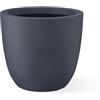 Kante Fioriera rotonda moderna per esterni/interni in calcestruzzo leggero, carbone, 14 W