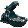 Topaty Ciotola Portaoggetti Statua di Ippopotamo, Contenitori di Ippopotamo Resina Ciotola Chiave Ippopotamo Grande Topo Porta Gioielli Ippopotamo - Statuetta Ippopotamo Scultura per Arredamento Tavola