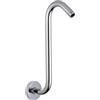 Voolan 30cm Braccio di Estensione Della Testa Della Doccia con Flangia, Voolan S a Forma di Testa Della Doccia Riser Pipe, Acciaio Inossidabile lungo Curva del Collo D'oca Standard 1/2, Cromo