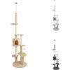 PATAM Albero Tiragraffi per Gatti Alto 246 cm con Cuccia, Graffiatoio e Fissaggio Antiribaltamentyo, Sky Beige