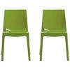 Grand-Soleil Set di 2 sedie ICE impilabili, design verde lucido