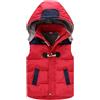 JiAmy Bambini Gilet Piumino Senza Maniche Giacca Inverno Cappotti Con Cappuccio Giacca Rosso 5-6 Anni