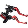 RUNQIN OUTDOOR Leve Serbatoio Cilindro Principale Frizione Freno Motocicletta, Kit Leva Frizione Leva Freno Moto 7/8 Universale, Set Leva Frizione Maniglia Pompa Superiore Freno Regolabile Idraulicamente (Rosso)