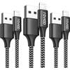RAVIAD Cavo iPhone [3Pack 2M] Caricabatterie iPhone Carica Rapida Nylon Cavo Phone per Phone 14/13/12/11/ X/XS/XS Max/XR/ 8/8 Plus/ 7/7 Plus/ 6s/ 6/ 5c/ 5s/ 5/ SE 2020 - Nero
