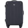 Travelers Club Bagaglio Spinner Espandibile Chicago Rigido, Nero, Carry-On da 56 cm