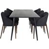 Venture Home GR19987 Arch & Dipp Gastronomia Scrivania con 6 Sedia, 180 cm Lunghezza x 90 cm Larghezza x 75 cm Altezza, Nero