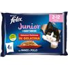 Generico Purina Felix Le Ghiottonerie Cibo Umido per Gatti Junior con Manzo e Pollo, 24 buste da 85g