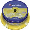 Verbatim 43489 DVD+RW, 4.7 Gb, 4x, Spindle, 25 Pezzi