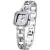 TIME100 Orologio Donna Bracciale al Quarzo Analogico Elegante Moda Mini in Acciaio Inossidabile con Quadrante Quadrato Impermeabile(Argento)