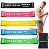 PORTENTUM elastici fitness, set di 5 fasce elastico fitness. Comoda e resistente bande elastiche fitness. Fascia elastica fitness, elastici palestra