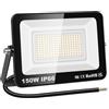 RIGIDON 1x 150W Luci da Esterno, 15000 Lumens Faretto Led, Fari di Sicurezza, Proiettore Led Esterno, Faretti LED Lampada Luce Bianca Naturale 3000K, IP66 Per Giardino Cortile Garage Piazza Officina