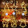 LXWINNER Set di 6 luci a LED con ventose, luci a LED, per finestre, a batteria, con ventose, per Natale, balcone, feste