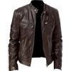 FFFF & OLFEH Giacca Ecopelle Uomo, Jacket Giacca Uomo Giubbino Casual Autunnale Bomber Giubbotto Vintage (AP8,5XL)