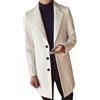 Generic Giacca primaverile da uomo Business Casual nero giacca lunga monopetto solido trench coat, Beige, Medium