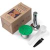 RECAFIMIL Capsules rechargeables Filtres à dosettes de café réutilisables compatibles avec les brasseurs Dolce Gusto avec cuillère et brosse (1 capsule，1 tamper)