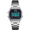 Gosasa Orologio sportivo classico unisex da uomo digitale multifunzione cinturino in acciaio inox quadrato impermeabile elettronico LED orologio Medium Crystals Silver