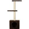 Wouapy - Albero tiragraffi per Gatti Maya - Spazio di Gioco e Riposo in Sisal e Finta Pelliccia - Palo in Sisal da tiragraffi - 2 Ripiani per osservare l'ambiente - Taglia Unica - Marrone