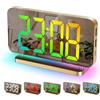 Sukeen Sveglia, orologio digitale a LED da 18,8 cm, orologio a specchio con display orario a 11 colori, 10 modalità di luce notturna RGB, porta di ricarica USB C, volume, luminosità, orologio da