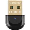 Mokeum Adattatore Bluetooth 5.1 USB, USB Dongle Bluetooth, Trasmettitore Ricevitore Bluetooth per Window7/8/8.1/10, USB Bluetooth per Autoradio, PC, Cuffia, Altoparlante, Tastiera- Plug and Play