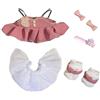 niannyyhouse 20 cm bambola di peluche vestiti vestito sottoveste scarpe accessori principessa gonna set morbido peluche farcito Dressup (rosa)
