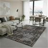 Jimri Tappeto a pelo corto, reversibile, per camera da letto e soggiorno, ingresso, corridoio, realizzato a macchina, morbido poliestere e cotone, motivo a righe, grigio, dimensioni: 75 x 150 cm