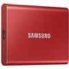 Samsung T7 Portable SSD - 500 GB - USB 3.2 Gen.2 External SSD - Metallic Red (MU-PC500R/WW), Unità a stato solido