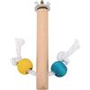 CHICIRIS Posatoio per gabbia per uccelli, bastone in piedi portatile e leggero in legno naturale Facile da installare per il giocattolo del bastone della stazione di masticazione degli uccelli(1.5*10CM)