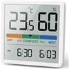 NOKLEAD Igrometro Termometro per interni - Indicatore digitale con sensore di monitoraggio della temperatura, Portable misuratore di umidità accurato per Ambiente Stanza monitoraggio (Bianco)